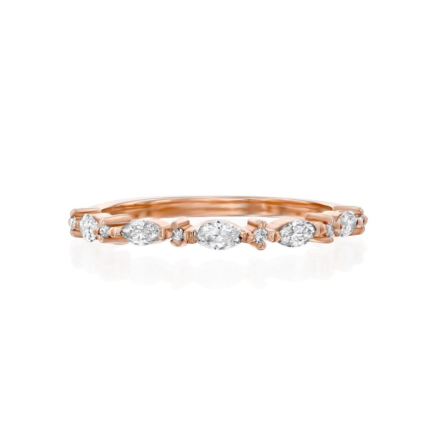 טבעת שורה יהלומי מרקיזה|Marquise Row Ring