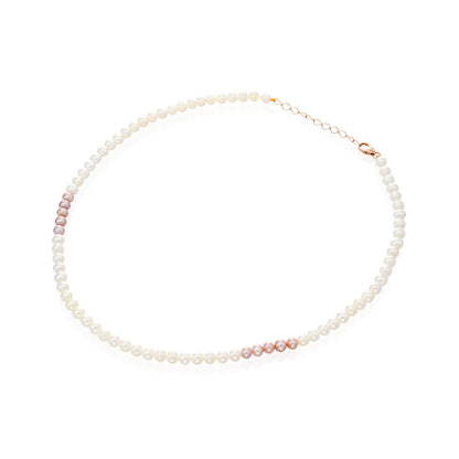 שרשרת פנינים לבנות וורודות|Pink Pearl Necklace