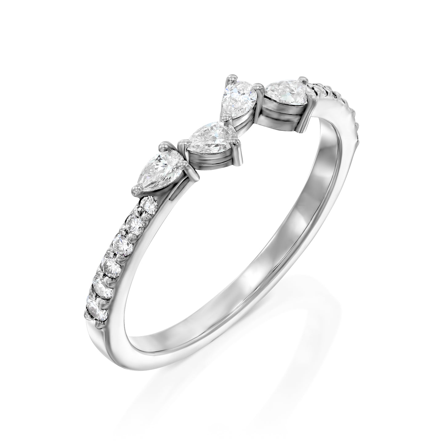 טבעת טיפות גן עדן|Pear Diamond Ring