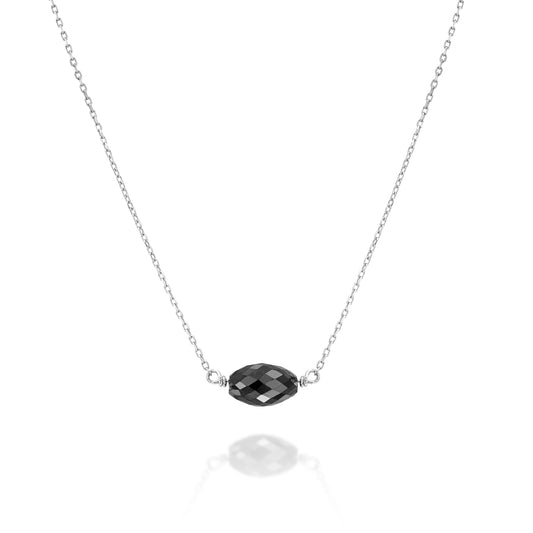 Black Diamond Roller Cut Necklace