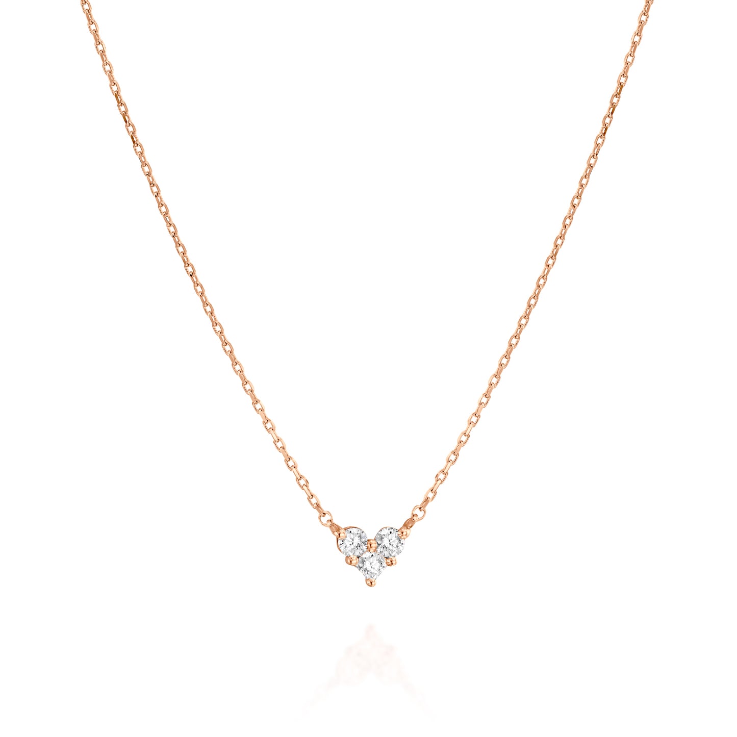 Princess Cut Diamond Heart Necklace