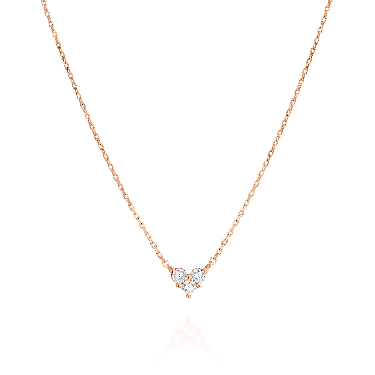 Princess Cut Diamond Heart Necklace