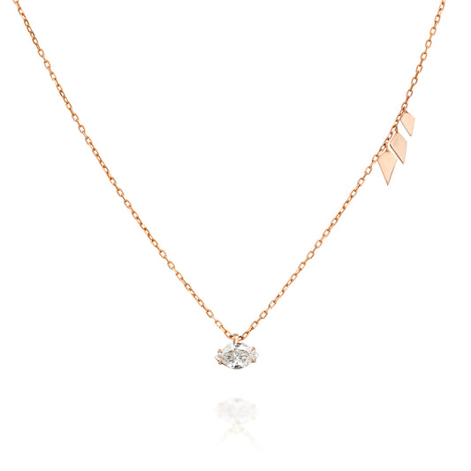 Marquise Diamond Cut Necklace Gold 14K