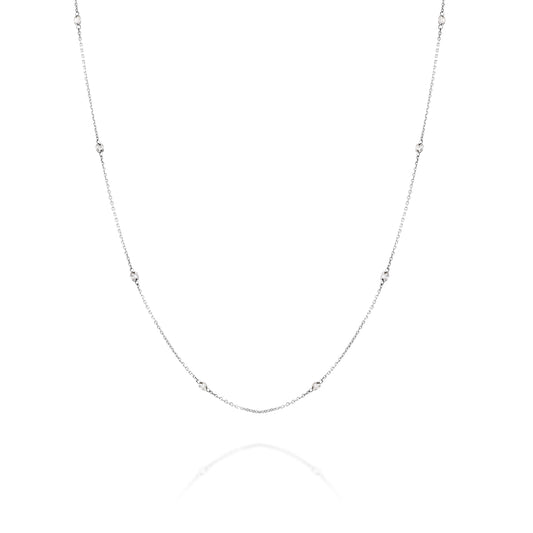 Floating White Diamonds Necklace Gold 14K