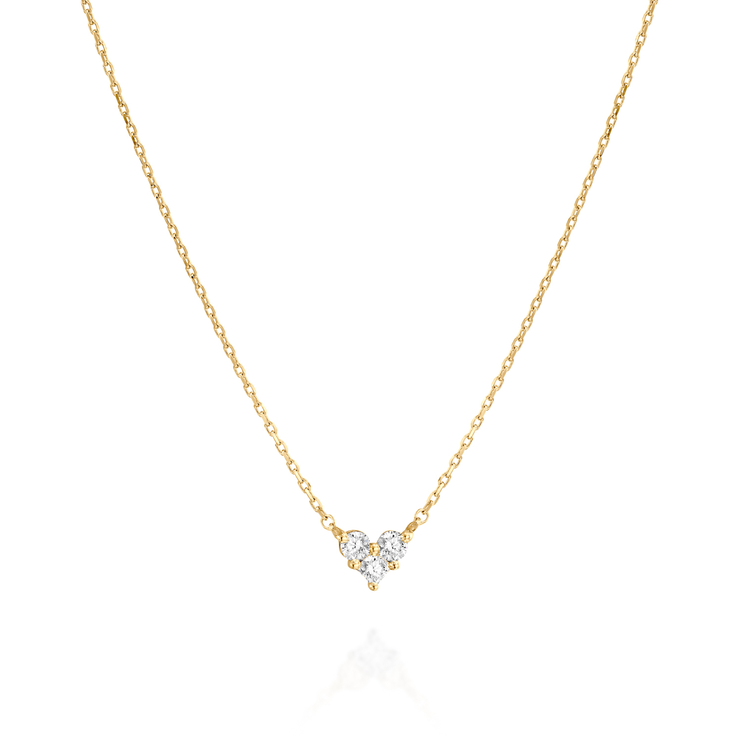 Princess Cut Diamond Heart Necklace