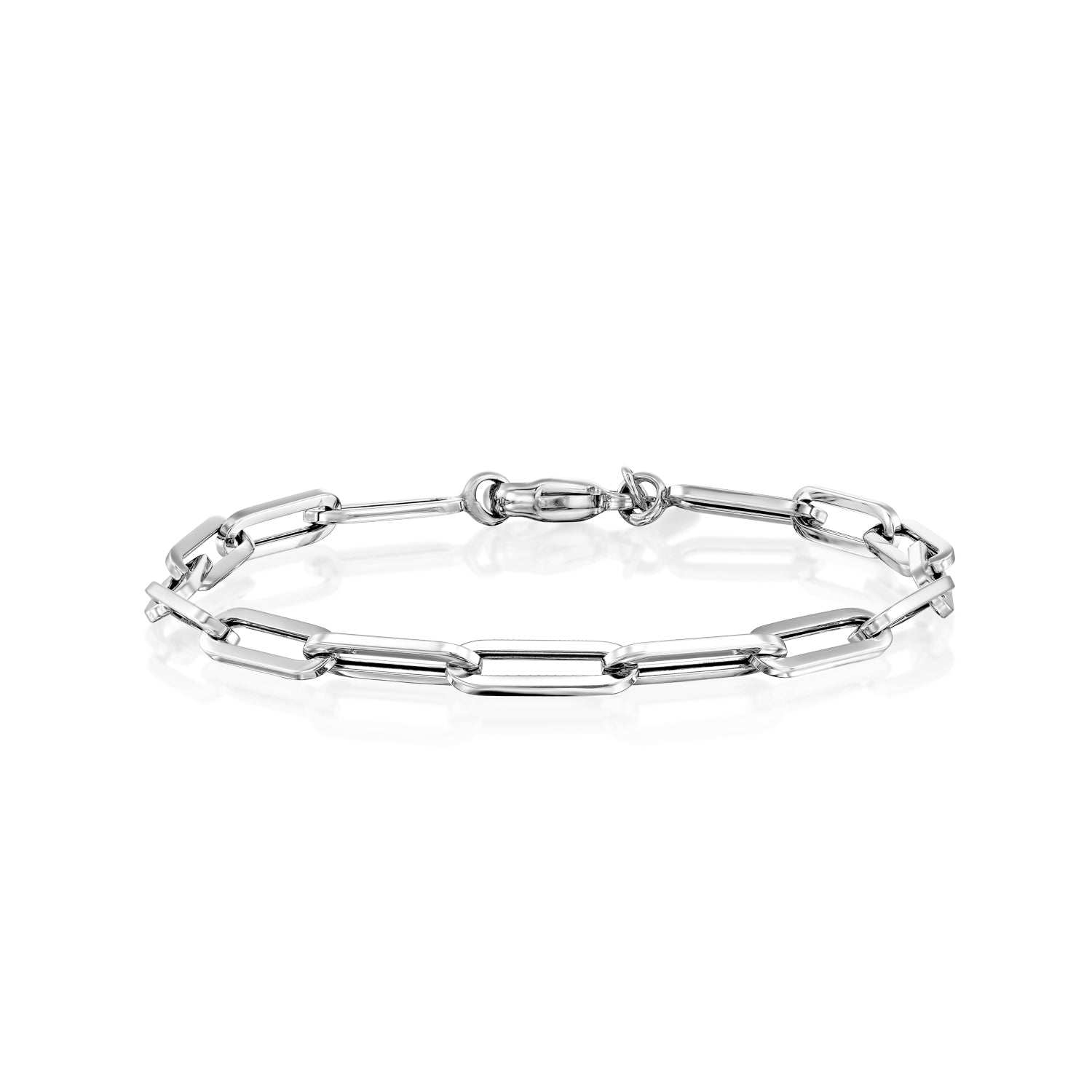 Elongated Open Link Chain Bracelet Gold 14K