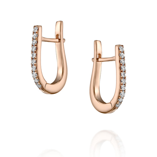 Diamonds Hoops Earrings Gold 14K