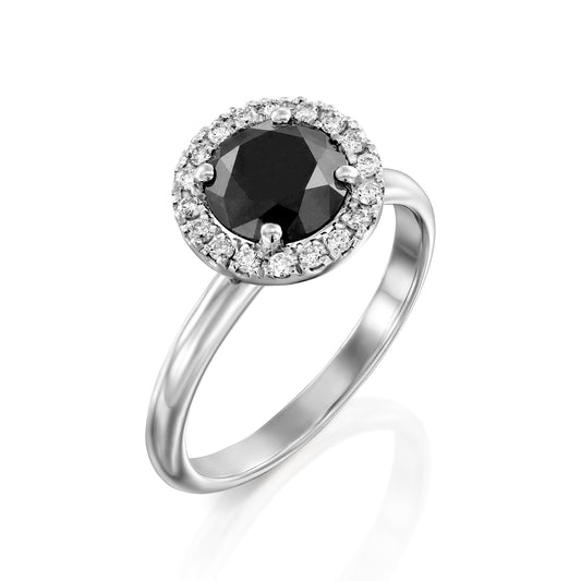 Black Diamond Ring Gold 14K