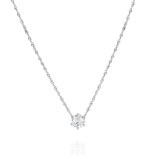 Solitaire Diamond Necklace Gold 14K