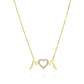 Mom Heart Diamonds Necklace Gold 14K