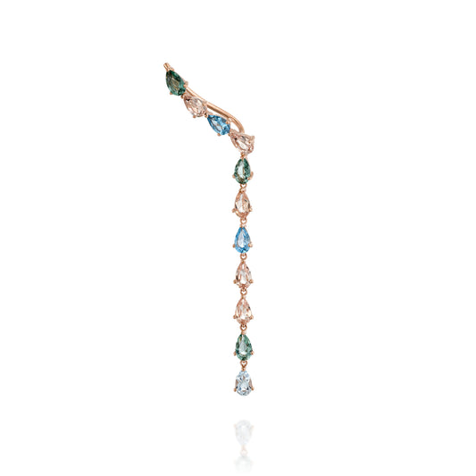 Morganite Blue Topaz and Turquoise Earrings