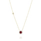 Ruby And White Diamonds Necklace Gold 14K