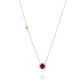 Ruby And White Diamonds Necklace Gold 14K