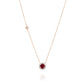 Ruby And White Diamonds Necklace Gold 14K