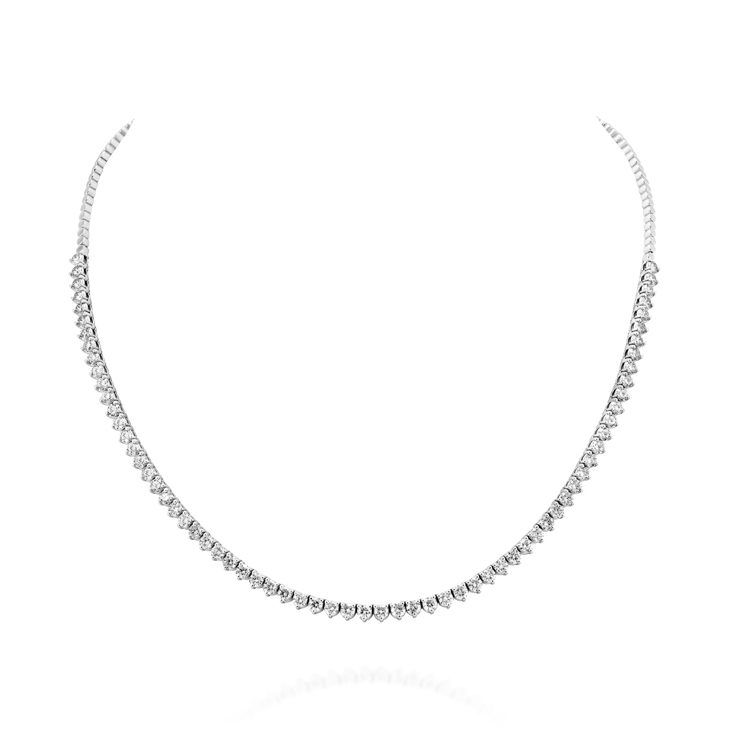 White Diamonds Tennis Necklace Gold 14K