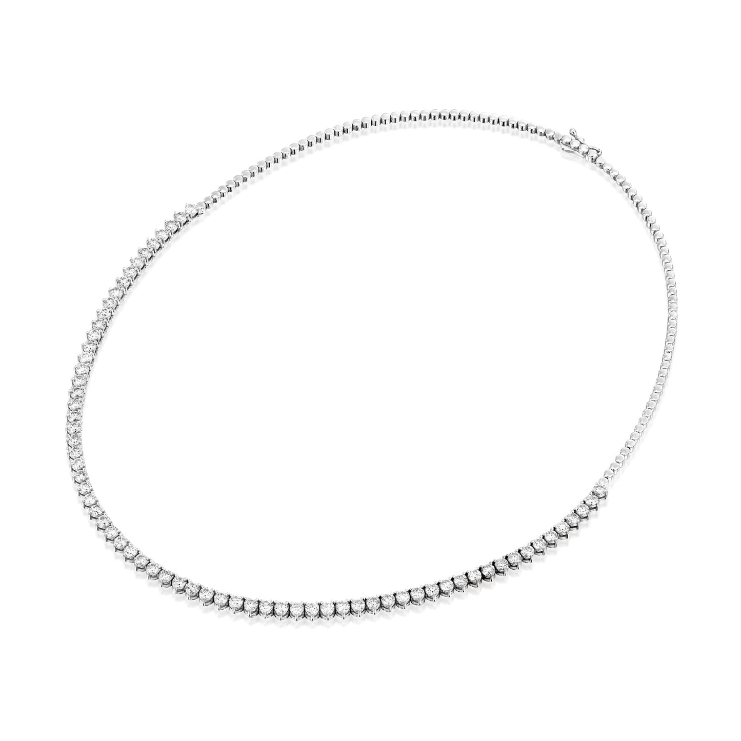 White Diamonds Tennis Necklace Gold 14K