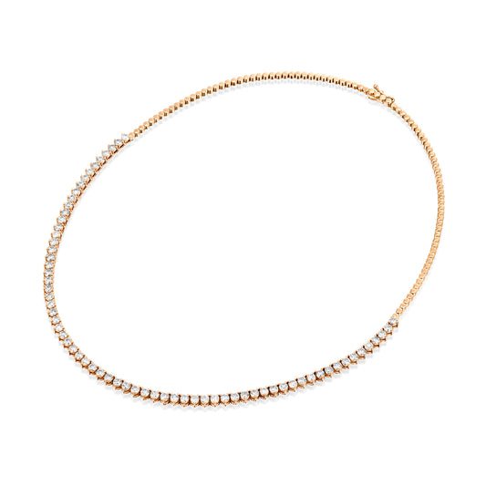 White Diamonds Tennis Necklace Gold 14K