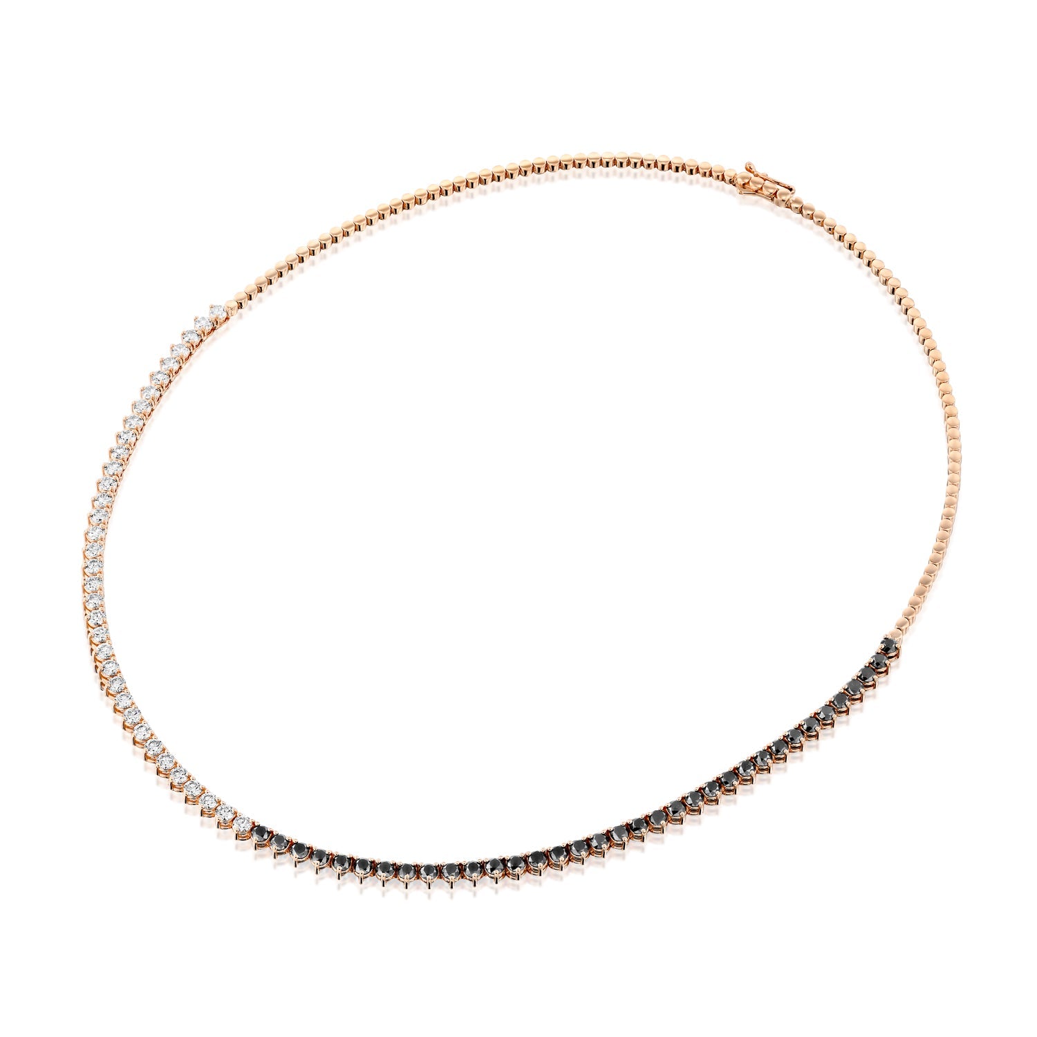 Black Diamonds And White Diamonds Tennis Necklace