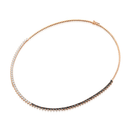 Black Diamonds And White Diamonds Tennis Necklace