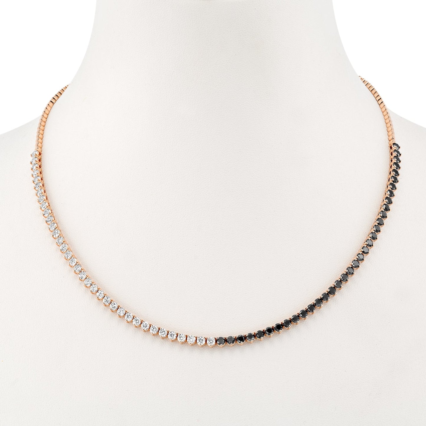 Black Diamonds And White Diamonds Tennis Necklace