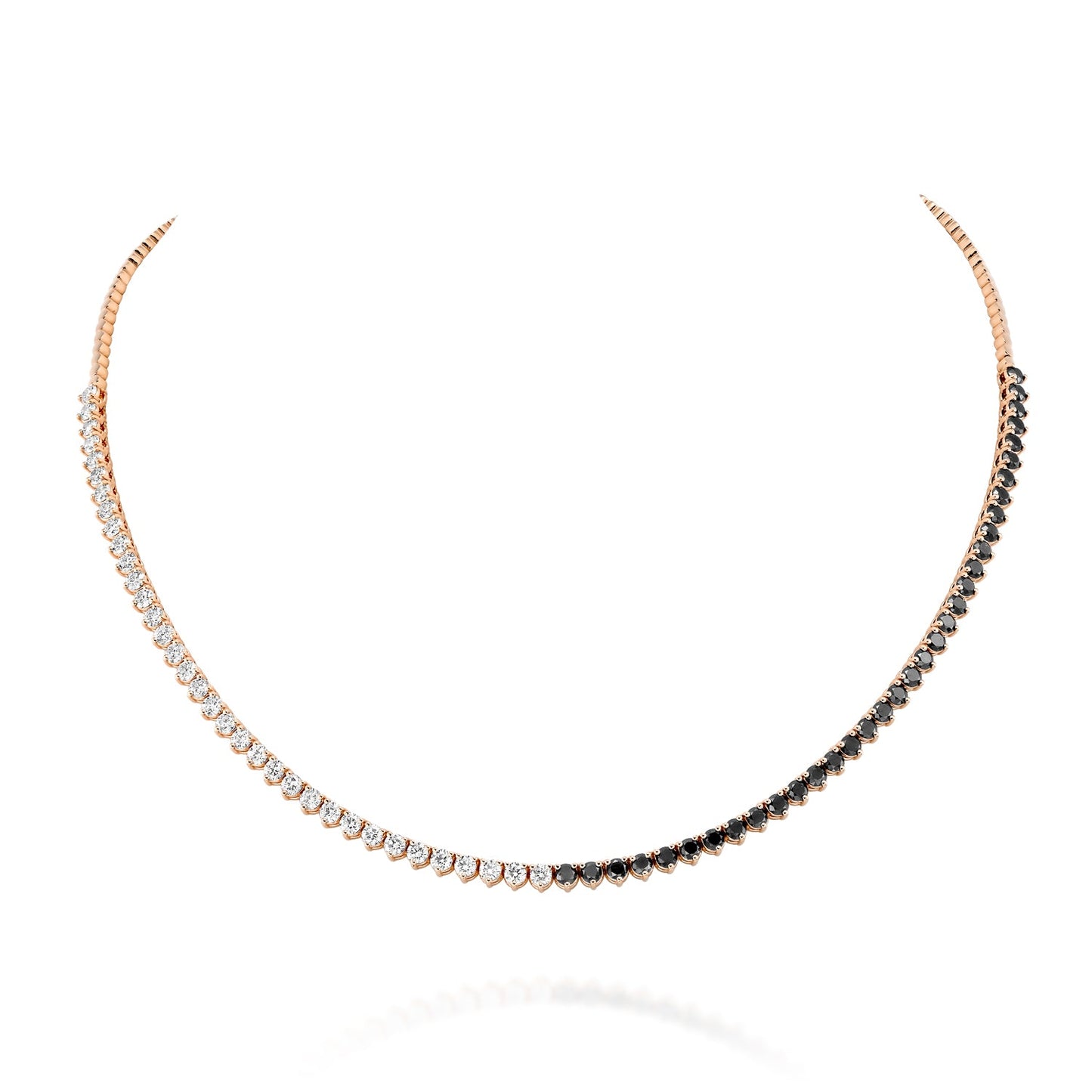 Black Diamonds And White Diamonds Tennis Necklace