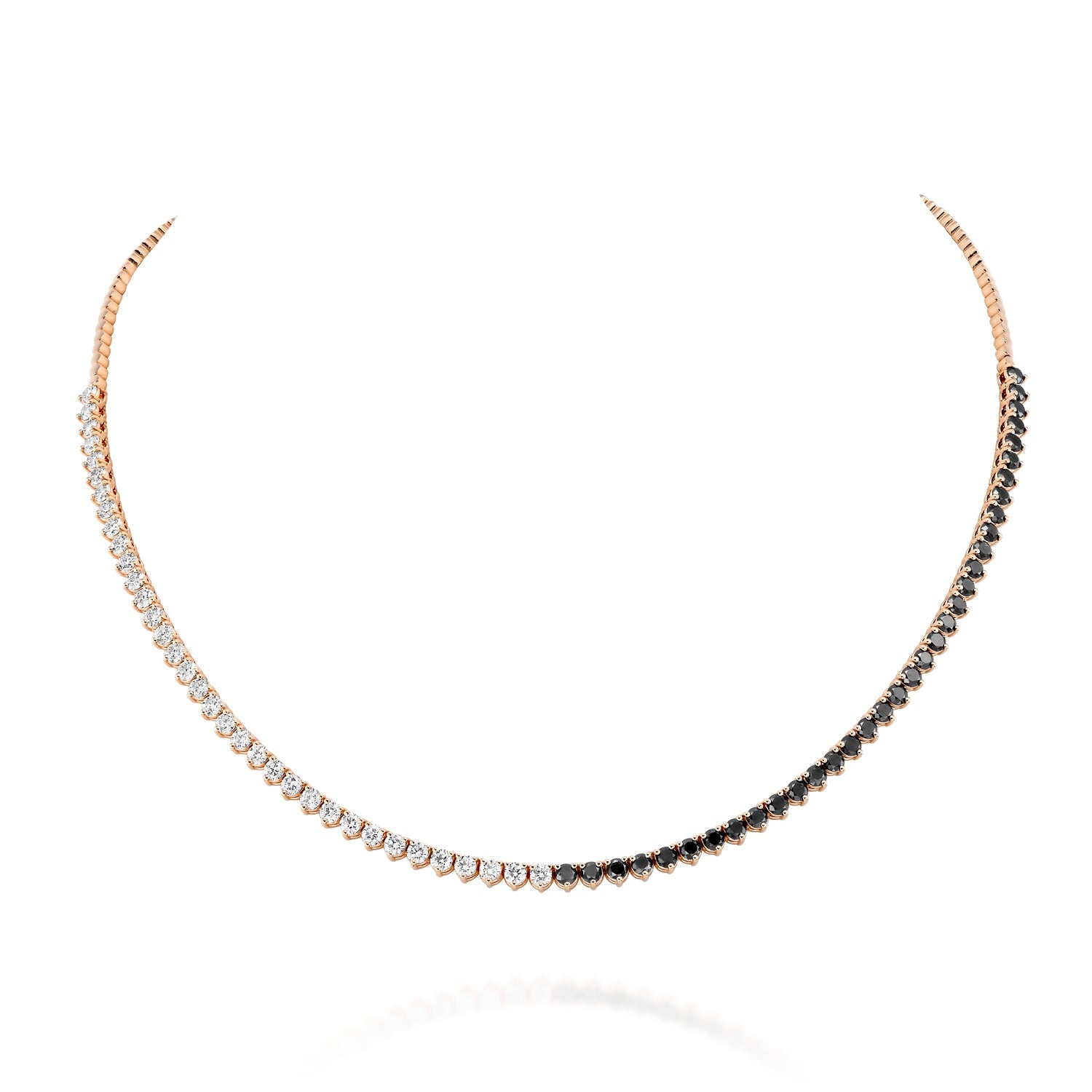 Black Diamonds And White Diamonds Tennis Necklace