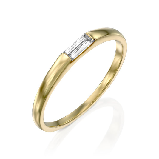 Baguette diamond gold ring