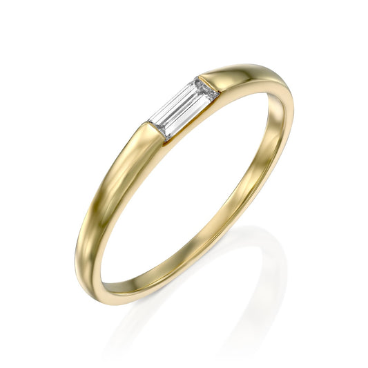 Baguette diamond gold ring