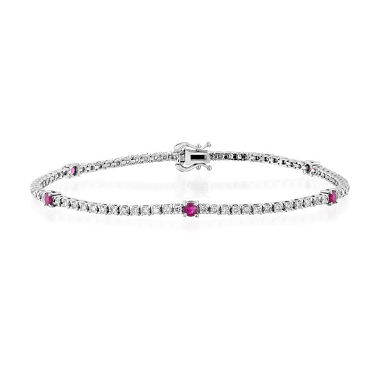 Tennis Bracelet with ruby gemstones