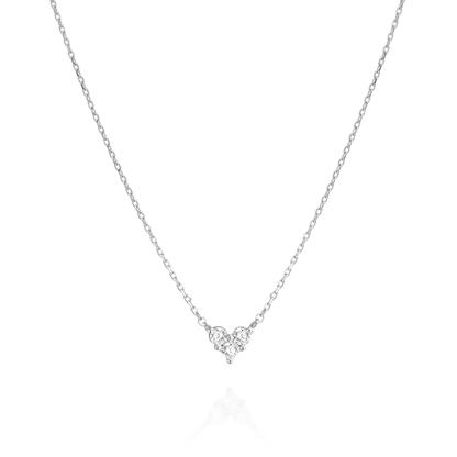 Princess Cut Diamond Heart Necklace
