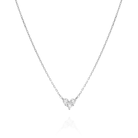 Princess Cut Diamond Heart Necklace